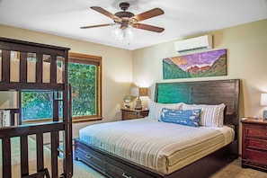 2 bedrooms, desk, iron/ironing board, travel crib