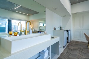 Free toiletries, hair dryer, slippers, electronic bidet