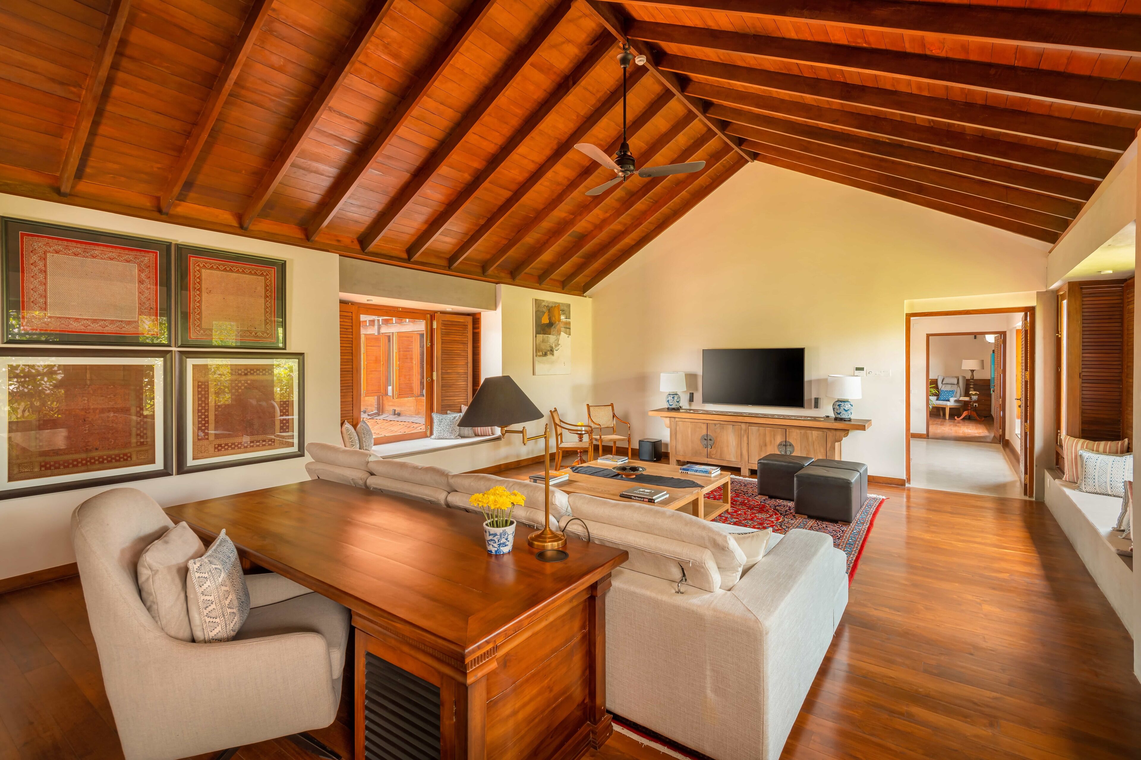 Luxury Double Room, 1 Bedroom, Ensuite, Garden View | Living area | 55-inch Smart TV with satellite channels, TV