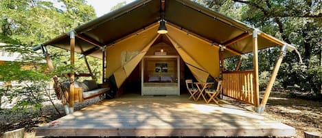 Luxury Tent, 1 Queen Bed (Hathi eco-lodge) | Premium bedding, blackout drapes, soundproofing, iron/ironing board