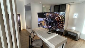 Familienstudio | Allergikerbettwaren, Minibar (mit einigen kostenlosen Artikeln)