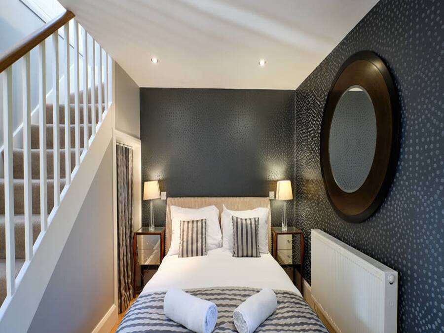 Individually decorated, individually furnished, desk, laptop workspace