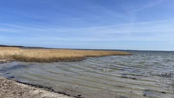 En la playa, sillas reclinables de playa