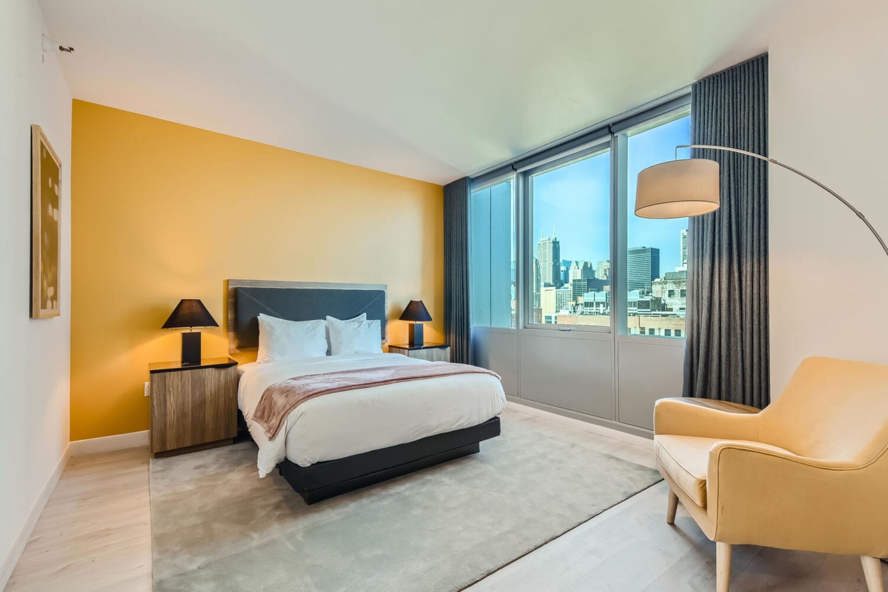 Studio, 1 Queen Bed (Studio Apartment) | Hypo-allergenic bedding, desk, laptop workspace, iron/ironing board