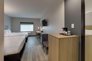 Desk, laptop workspace, free WiFi, bed sheets