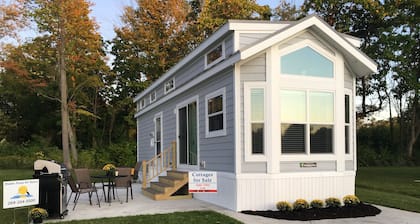 Cozy Cottage Park Model at upscale RV Resort in South Haven, Michigan.