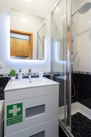 Shower, hair dryer