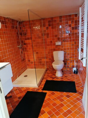 Douche, serviettes fournies