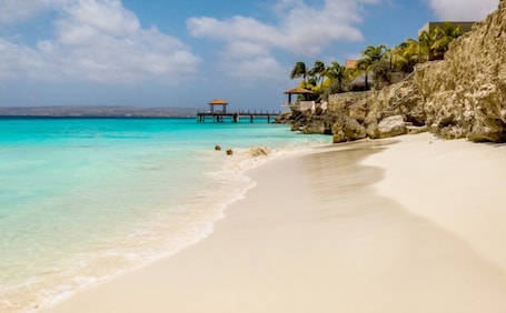 On the beach, scuba diving, snorkeling