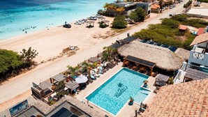 Utsikt mot strand/hav