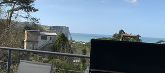 Villa Panorama, sea view and cliffs of Etretat  