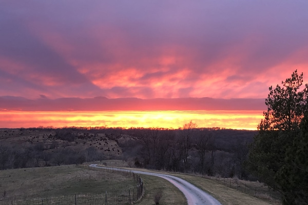 Sunset from the living room picture window