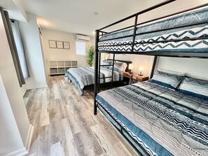 7 bedrooms, memory-foam beds, desk, iron/ironing board