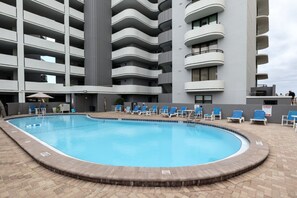 Outdoor pool, a heated pool - 2 Bedroom Condo on the Beach at Okaloosa Island (Fort Walton Beach)