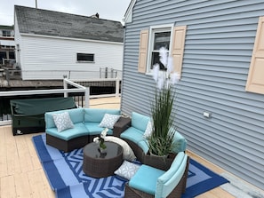 outdoor furniture/seating on deck - Bayfront Vacation Home/Outside Entertainment Area (Atlantic City)