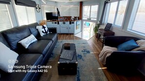 House, 2 Bedrooms, Balcony, River View | Living room - 2 Story Houseboat Seeking a Captain Fishpets Ok (West Monroe)