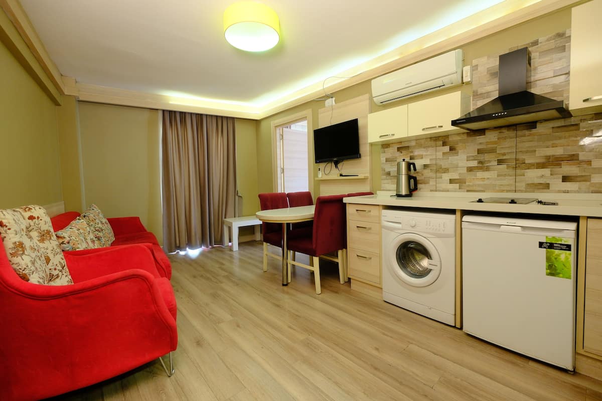 Classic Apartment | Living area | 32-inch LCD TV with cable channels, printers