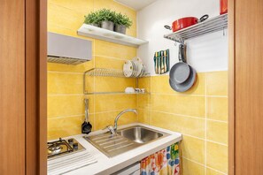 Microwave, oven, stovetop, coffee/tea maker