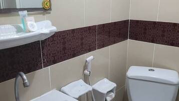 Shower, slippers, towels