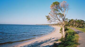 Rannalla, aurinkotuoleja