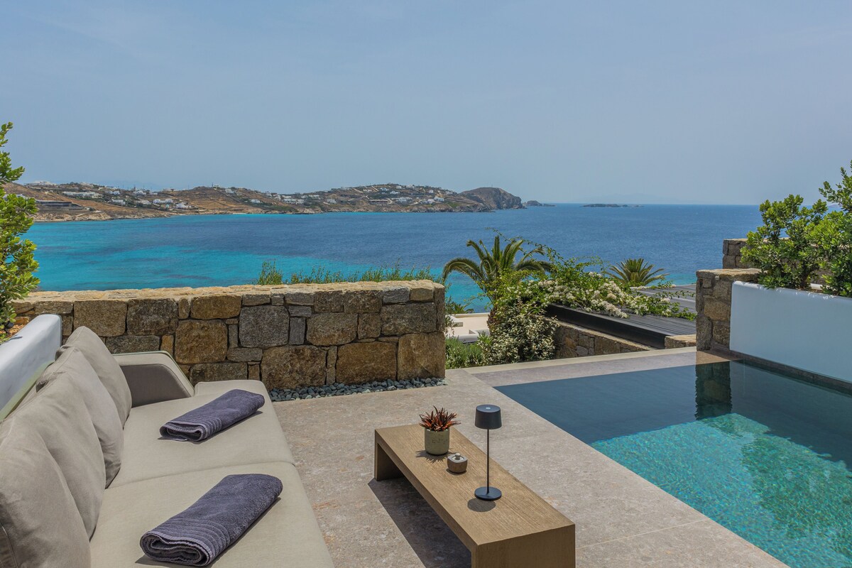 Premium suite, privézwembad, uitzicht op zee | Privézwembad