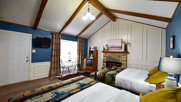 Classic Cabin, Fireplace, Courtyard View | Premium bedding, pillow-top beds, individually decorated