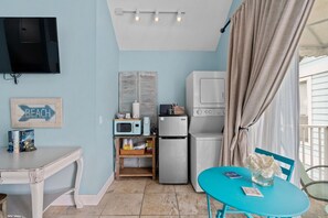 Fridge, microwave, coffee/tea maker