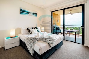 1 bedroom, desk, iron/ironing board, travel cot