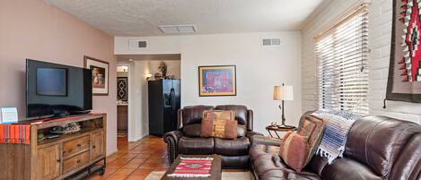 Smart TV, DVD player, books