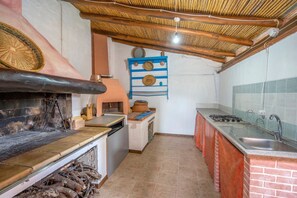 Fridge, oven, stovetop, high chair