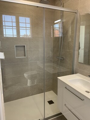 Shower, hair dryer