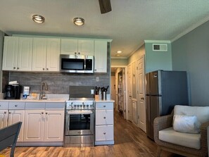 Fridge, microwave, stovetop, toaster - Ocean View - Ocean Villas C131 is brought to you by OSRP (Hilton Head Island)