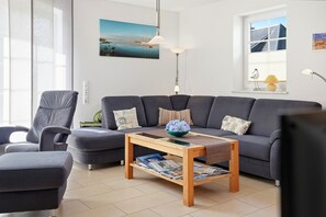 Tv, eldstad, dvd-spelare och en stereo