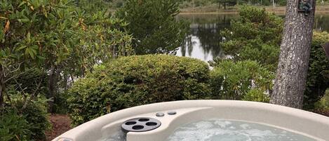 Outdoor spa tub