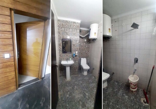 Bathtub, towels, soap