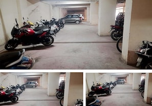 Park your vehicle in this secure garage with ample space for cars and motorcycles.