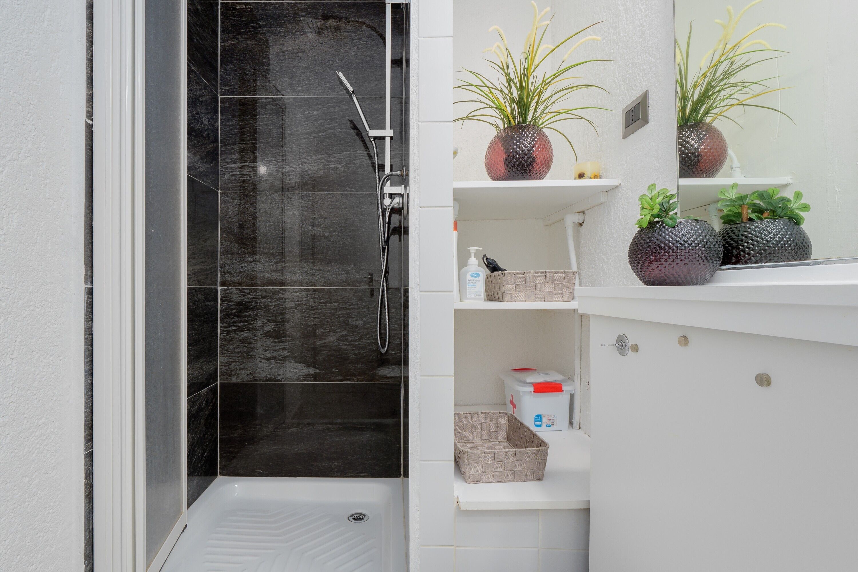 Ducha, secador de pelo, toallas