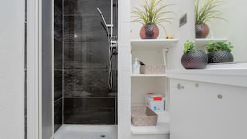 Ducha, secador de pelo, toallas