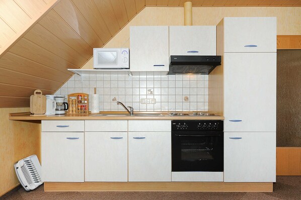 Fridge, microwave, oven, highchair