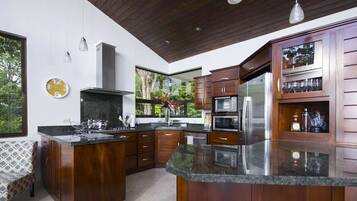 Fridge, microwave, stovetop, dishwasher