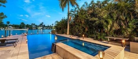 Outdoor pool, a heated pool