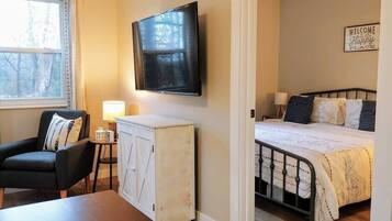 1 bedroom, travel crib, WiFi, bed sheets