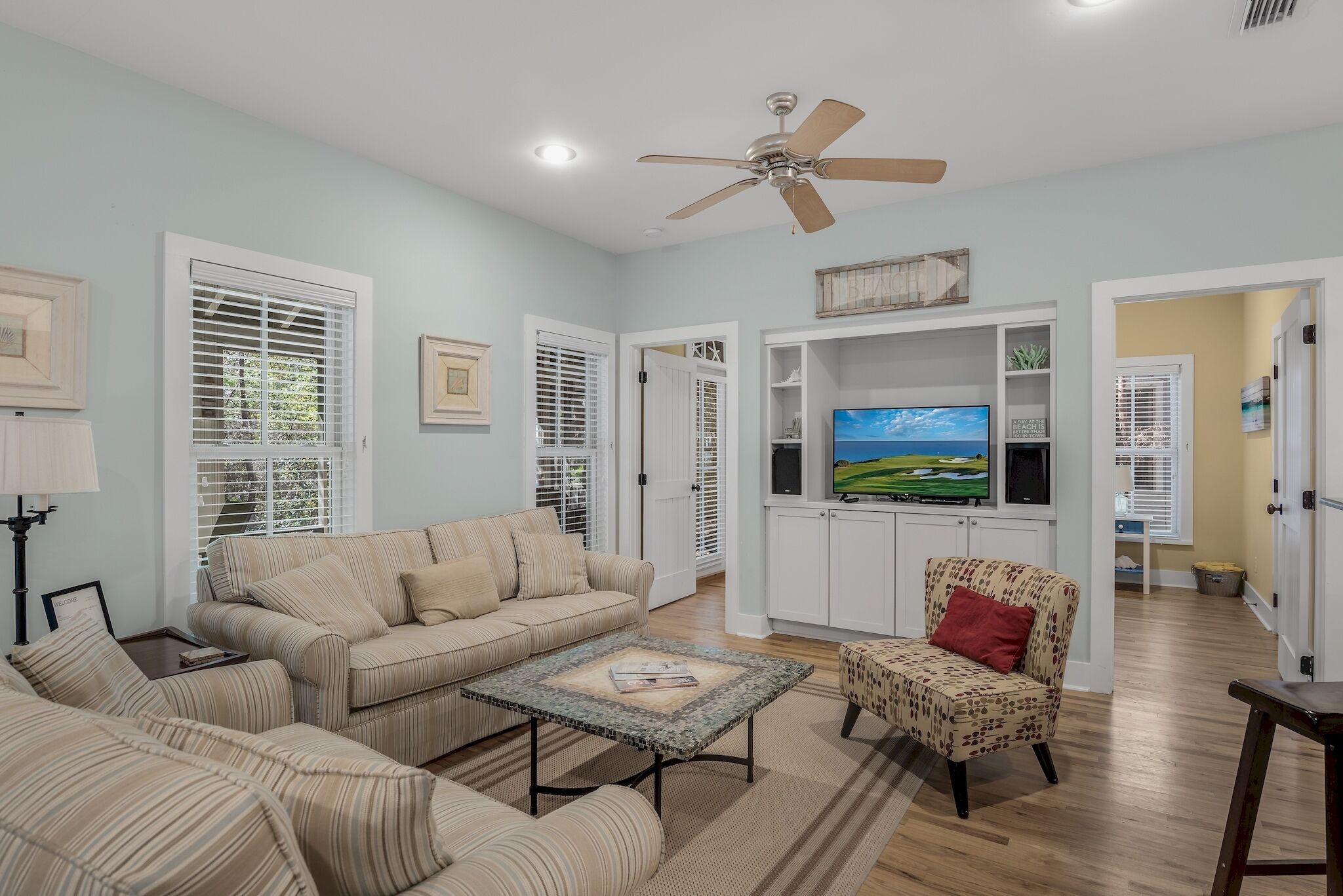 Tranquil 30A Beach Bungalow: Steps from Sea, Pool with Golf Cart & Cruiser Bikes