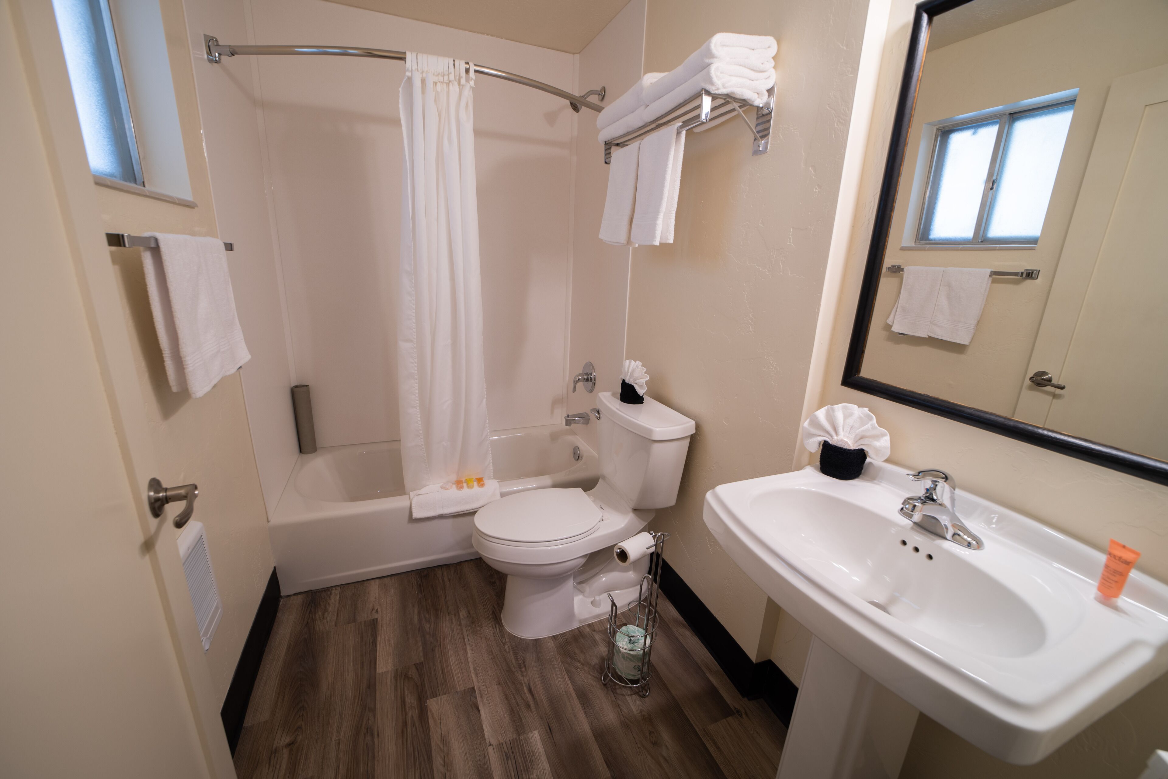 family studio suite, 1 king bed with sofa bed | bathroom | shower, hair dryer, towels