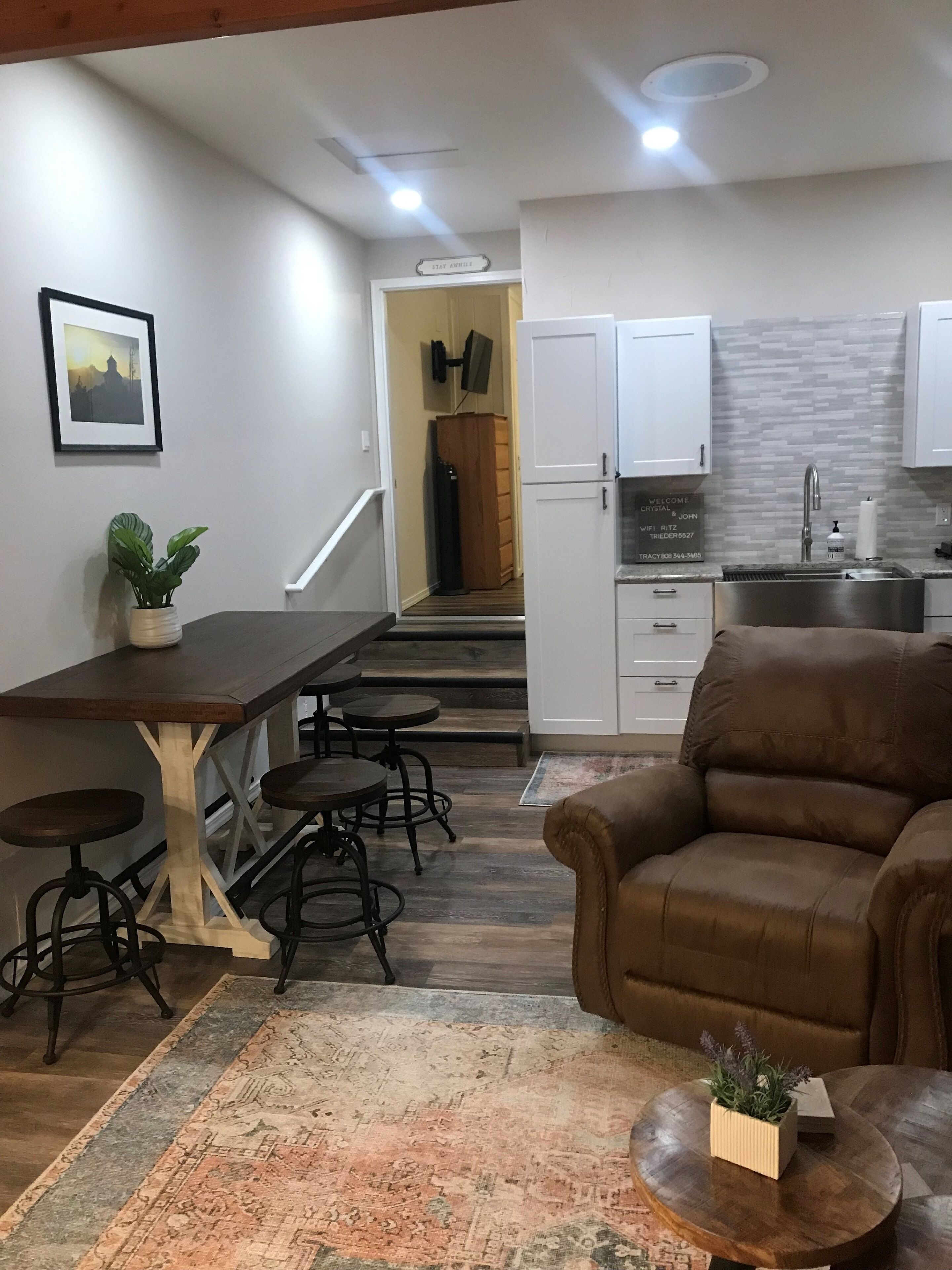 Private Entrance, Electric Fireplace, Private Patio w/Firepit