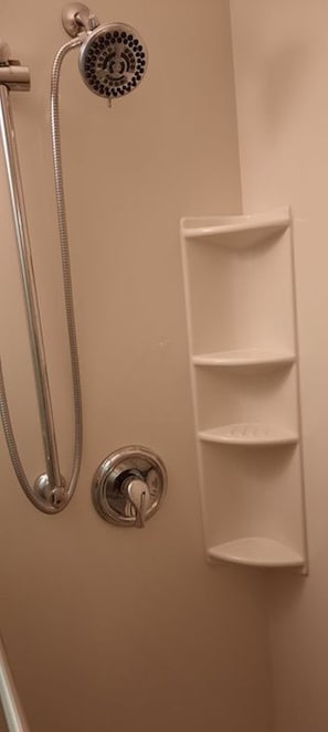 シャワー、タオル、石鹸、トイレットペーパー