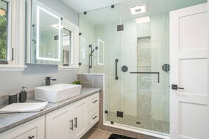 Hair dryer, soap, shampoo