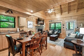 Smart TV, fireplace, video games, books