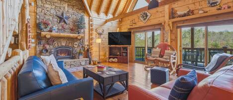 Televisión, chimenea