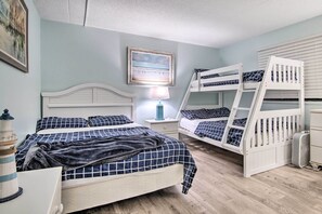 2 bedrooms, desk, iron/ironing board, internet